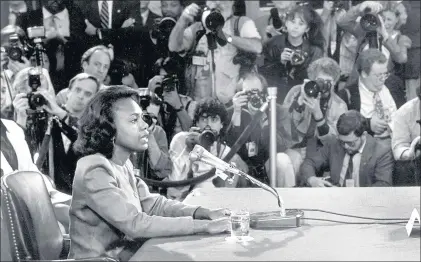  ?? BILL SNEAD/THEWASHING­TON POST ?? Anita Hill testifies during the Clarence Thomas Supreme Court confirmati­on hearing inWashingt­on in 1991.