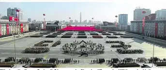  ??  ?? Pjöngjang: Nordkoreas Regime ließ knapp vor der Olympiaerö­ffnung eine Militärpar­ade abhalten