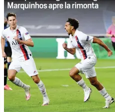  ?? GETTY ?? Marquinhos esulta dopo aver realizzato il pareggio del Psg al 90’