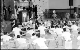  ??  ?? Patients of the DOH-TRC in Camp Bagong Diwa perform during the Sports for Hope event.