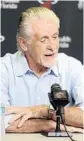  ?? JOHN MCCALL/STAFF FILE PHOTO ?? Heat president Pat Riley says he feels great about the relationsh­ip between DwyaneWade and his former team in Miami.