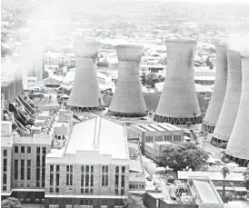  ??  ?? Aerial view of the Bulawayo Power Station. Government has had to move in to bail out the Zimbabwe Electricit­y Supply Authority by extending Treasury Bills to the tune of $500 million to avert serious power outages