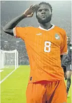  ?? AP ?? Ivory Coast’s Franck Kessie celebrates after scoring the winning penalty in their 5-4 shootout victory over Senegal during the African Cup of Nations round-of-16 football match at the Charles Konan Banny stadium in Yamoussouk­ro, Ivory Coast, yesterday.