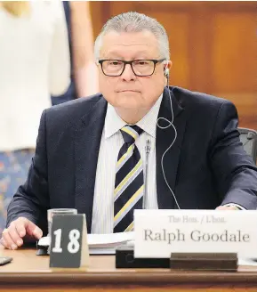  ?? SEAN KILPATRICK / THE CANADIAN PRESS ?? The public safety committee headed by Minister Ralph Goodale began its study of Bill C-71 on Tuesday, and will hear from experts and advocates over the coming weeks.