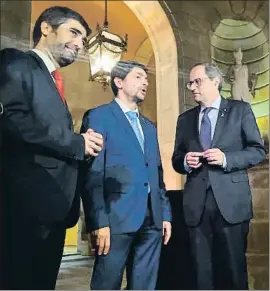  ?? EP ?? El conseller Puigneró, amb Canadell i Torra, a la Cambra