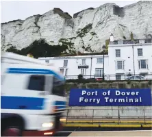  ?? After a no-deal Brexit, even a few minutes’ delay at customs for each truck could mean vehicles backed up at ports like Dover. ??