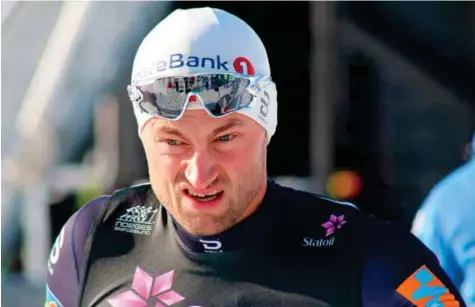  ?? FOTO: HALVOR EKELAND ?? Petter Northug var fokusert før start. Selv om det var norgescup så var trønderen på plass for å gjøre en jobb.