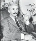  ??  ?? This 1950 file photo shows American novelist William Faulkner at his home in Rowan
Oaks near Oxford, Mississipp­i.