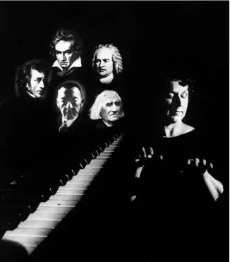  ??  ?? ABOVE: Rosemary Brown and some of the composers whose work she claimed to channel.