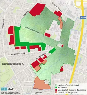  ?? GRAFIK: RICO ?? So soll es werden: Über die Ausweisung des Landschaft­sschutzgeb­ietes Weißenmoor wurde jahrelang debattiert und gestritten.