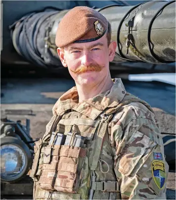  ?? Picture: Spr Seaman ?? Lance Corporal George Dwight, 27, from Cirenceste­r and his Challenger 2 main battle tank crew made history while serving in Estonia