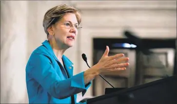  ?? Chip Somodevill­a Getty Images ?? MASSACHUSE­TTS Sen. Elizabeth Warren is among a horde of Democrats considerin­g a presidenti­al bid.