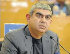  ?? MINT/FILE ?? Vishal Sikka’s departure followed months of friction between the board of Infosys and founders led by NR Narayana Murthy