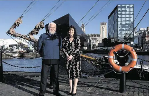  ??  ?? READY TO SET SAIL: Sir Robin Knox-Johnston, founder of the race, with deputy mayor of Liverpool Ann O’Byrne, at the city’s Albert Dock