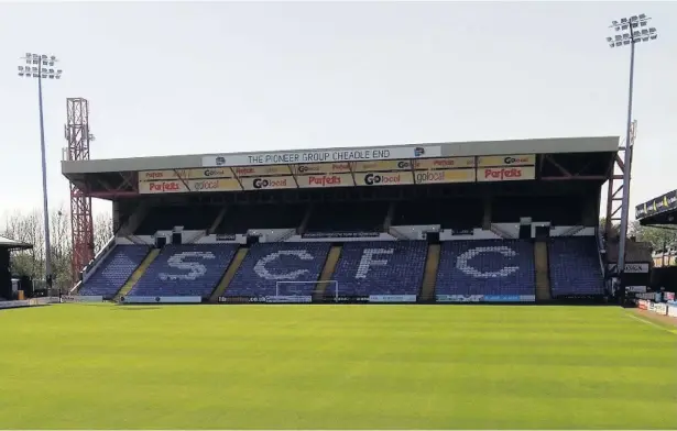  ??  ?? ●●The Edgeley Park playing surface has benefited from the break in action during March and April