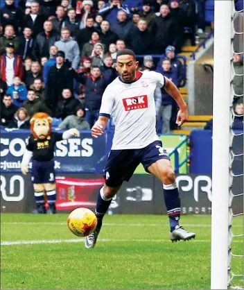  ??  ?? OPENER: The impressive Liam Feeney scores the first goal