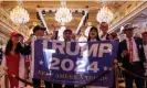  ?? Photograph: Andrew Harnik/AP ?? Supporters cheer after Trump announces that he is running for president for the third time at Mar-a-Lago in Palm Beach, Florida.