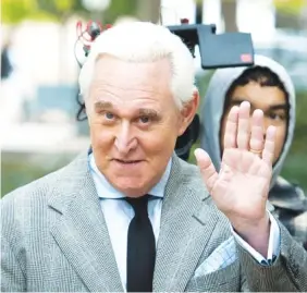  ?? AP PHOTO/CLIFF OWEN ?? Roger Stone arrives at federal court in Washington in 2019.