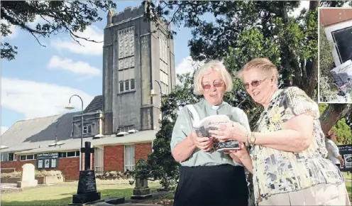  ?? Photos: JASON OXENHAM ?? Literary undertakin­g: Author Sandra Nagy, right, outside St Peters Church in Onehunga where her relative William Smith is buried. She is pictured with Reverend Anne Priestly.