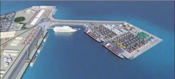  ??  ?? An artist’s impression of Walvis Bay’s port of the future. The port’s expansion is part of Namibia’s plan to boost its economy.