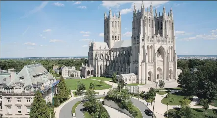  ?? BRENDAN HOFFMAN/ GETTY IMAGES ?? The Washington National Cathedral has been the site of discussion­s on the role of the white church perpetuati­ng racism and how the wounds might be healed. An interracia­l group of clergy has taken part in the talks.