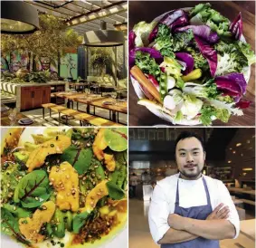  ??  ?? LA CONFIDENTI­AL David Chang, proprietar­io del Majordomo di Los Angeles. Due piatti tipici sono l’insalata di stagione e il tofu con erba brusca. Chang ha fondato anche i Momofuku Noodle Bar.