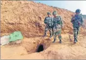  ?? PTI ?? BSF has found at least 10 tunnels since 2012 on Jammu frontier.