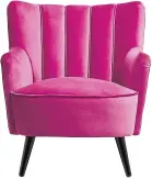  ??  ?? Rosie accent chair with black legs, £250, Next.