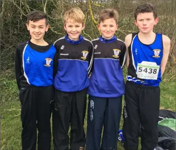  ??  ?? The St Peter’s AC Under-14 cross-country team, from left; Cian Gorham, Jack McLaughlin, Mark Litchfield and Sean Allen.