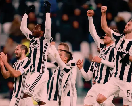  ??  ?? La festa dei giocatori della Juve all’Allianz: dei sette successi bianconeri in campionato in questo 2018, solo due sono arrivati in casa GETTY