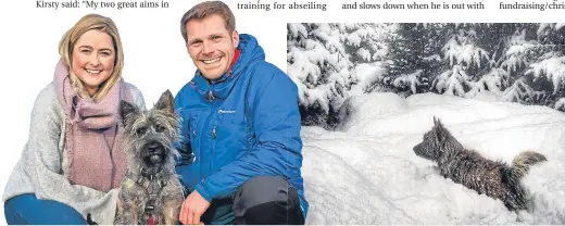  ??  ?? Far left, Chris and Kirsty with their plucky pal. Left, Oran likes nothing better than bagging Munros