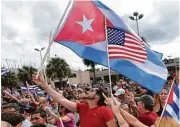  ?? Rhona Wiser / AFP / Getty Images ?? Fidel Castro’s death inspired many expression­s of grief and respect from world leaders, a stark contrast to the celebratio­ns in Miami’s Little Havana.