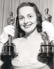  ?? AP ?? Olivia de Havilland, shown in 1950, won best-actress Oscars for “The Heiress” and “To Each His Own.”