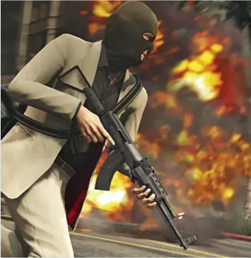  ??  ?? Criminal mayhem: In Grand Theft Auto, players are encouraged to maim, rob and kill