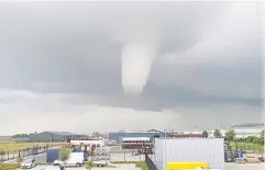  ?? AFP ?? A still image taken from a video of the tornado that hit the city of Zierikzee in the Netherland­s on Monday.
