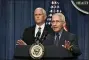  ?? AP PHOTO/SUSAN WALSH ?? Dr. Anthony Fauci, right, director of the National Institute of Allergy and Infectious Diseases, speaks during a briefing with members of the Coronaviru­s Task Force, including Vice President Mike Pence, left, at the Department of Health and Human Services in Washington, Friday, June 26.