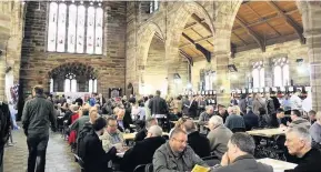  ??  ?? A previous Waterloo Beer Festival, left, at Old Christ Church, Waterloo; and the Hopfest 2018 Beer Festival, from July 6-8, at Preston Grasshoppe­rs, in Lightfoot Lane, Preston