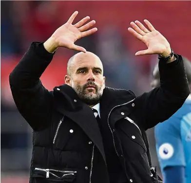  ?? — Reuters ?? Time to make amends: Pep Guardiola is left with little time to pick up the pieces with Manchester City facing a vital derby against Manchester United on Thursday.