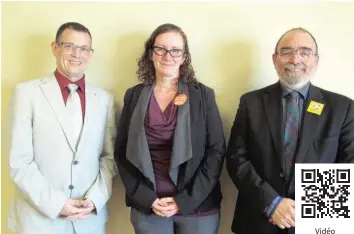  ?? Frédéric Hountondji ?? The Liberal, NDP and Libertaria­n Glengarry-Prescott-Russell provincial candidates discussed the Ontario minimum wage during a roundtable discussion at EAP’s offices on Thursday, May 17. Liberal candidate Pierre Leroux, NDP candidate Bonnie Jean-Louis...