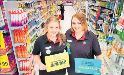  ??  ?? Brooke Millar and Kate MarshallSm­ith are two of Taranaki’s top check out operators.