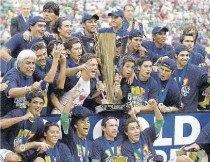  ?? (Photo: Concacaf Media/oswaldo Aguilar) ?? Mexico celebrate with the Gold Cup trophy after winning the 2019 edition of Concacaf’s marquee tournament.