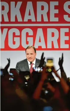  ?? Foto: Jonas Ekströmer, dpa ?? Stefan Löfven, Ministerpr­äsident und Parteivors­itzender der Sozialdemo­kratischen Partei, befindet sich in einer politische­n Sackgasse.