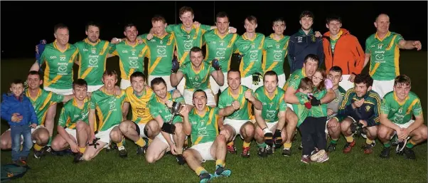  ??  ?? Rathgarogu­e-Cushinstow­n after collecting their first trophy in 24 memorable hours on Friday.