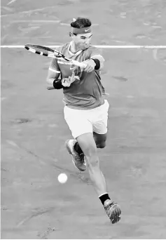  ?? — Reuters photo ?? File photo shows Spain’s Rafael Nadal in action during his semi final match against Austria’s Dominic Thiem.