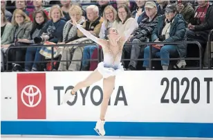  ?? LYNN HEY THE ASSOCIATED PRESS FILE PHOTO ?? “Being an elite athlete during this unpreceden­ted time has definitely presented its challenges,” says Mariah Bell, who earned a silver medal at the U.S. championsh­ips in January.