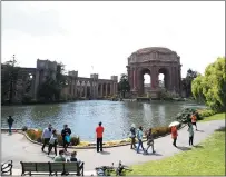  ?? ARIC CRABB — STAFF ARCHIVES ?? In this file photo from 2016, people enjoy the Palace of Fine Arts in San Francisco.
