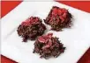  ?? DEB LINDSEY FOR THE WASHINGTON POST ?? Chocolate haystacks with crushed strawberri­es are simple to make and unexpected­ly healthful.