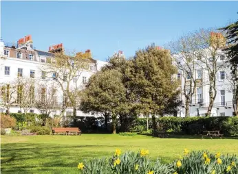  ??  ?? Green space: Sussex Square is part of the Kemp Town Enclosures in Brighton