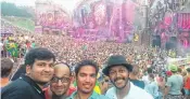  ??  ?? Sankalp (second from left) with friends at Tomorrowla­nd’s 10th anniversar­y