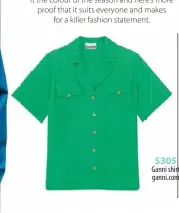  ?? ?? $305 Ganni shirt ganni.com
